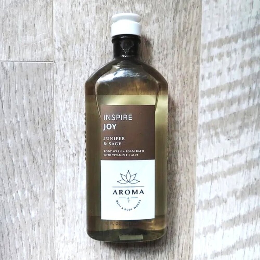 Inspire Joy Aroma Bath & Body Works Juniper Sage Body Wash Foam Bath 10 oz Vegan